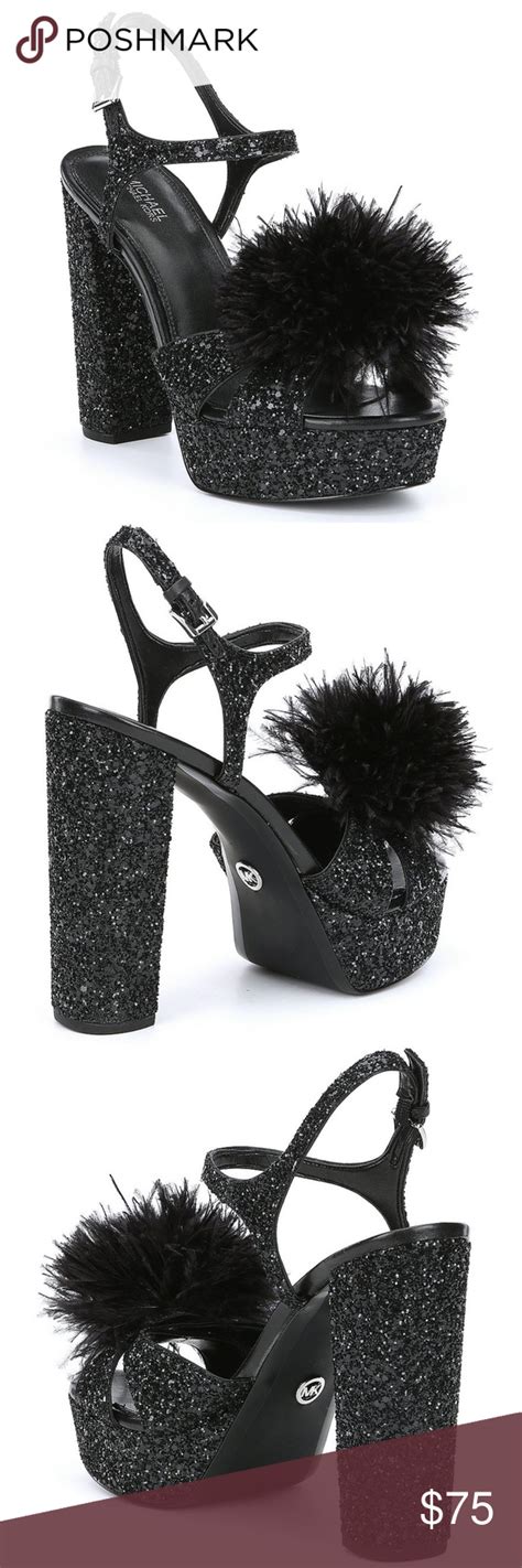 michael kors fara platform|MICHAEL Michael Kors Fara Glitter Pom Pom Platform Sandal, .